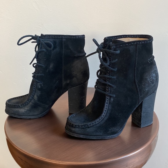 FRYE Black Suede Parker Moccasin Boot Size 6 - Picture 4 of 8